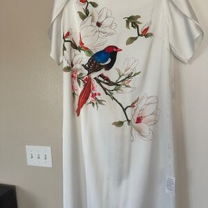 Floral Bird Print Dress